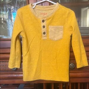 Cat & Jack Mustard Long Sleeve Tee with Buttons